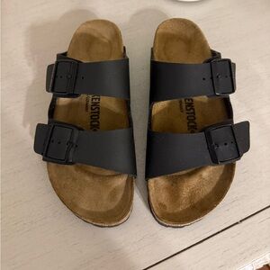 Birkenstock Black Double Strap Sandals women’s size 37.